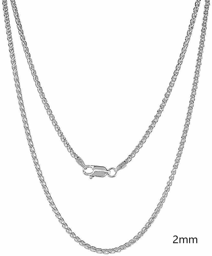 925 Sterling Silver Spiga Wheat Necklace Bracelet Chain