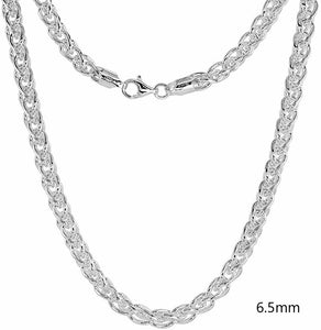 925 Sterling Silver Spiga Wheat Necklace Bracelet Chain