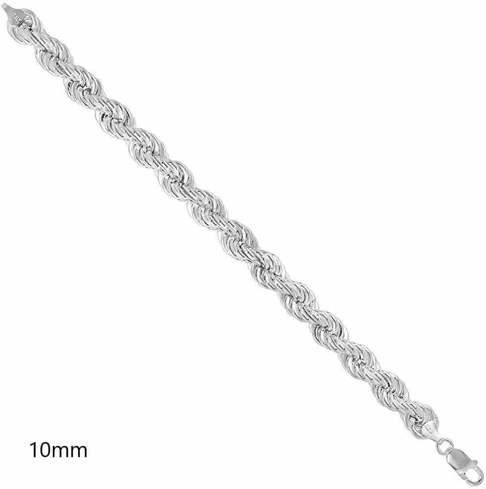 925 Sterling Silver Hollow Rope Necklace Bracelet Chain