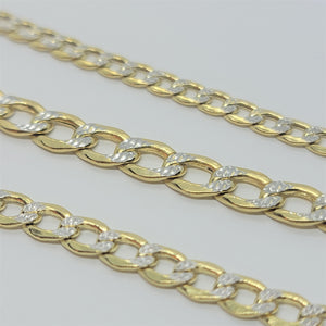 Authentic 10K Hollow Two Tone Gold D/C Cuban Necklace Chain