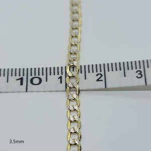 Authentic 10K Hollow Two Tone Gold D/C Cuban Necklace Chain