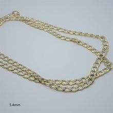 Load image into Gallery viewer, Authentic 10K Hollow Two Tone Gold D/C Cuban Necklace Chain
