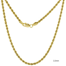 Load image into Gallery viewer, 10K Yellow Gold Hollow Rope Necklace Chain
