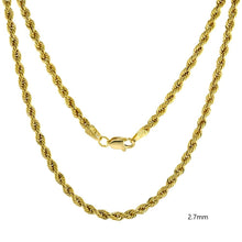 Load image into Gallery viewer, 10K Yellow Gold Hollow Rope Necklace Chain
