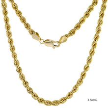 Load image into Gallery viewer, 10K Yellow Gold Hollow Rope Necklace Chain
