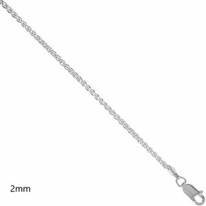 925 Sterling Silver Spiga Wheat Necklace Bracelet Chain