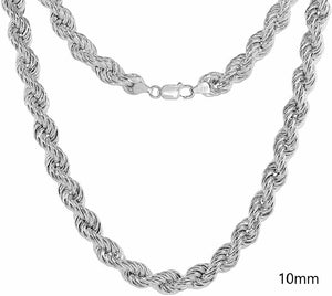 925 Sterling Silver Hollow Rope Necklace Bracelet Chain