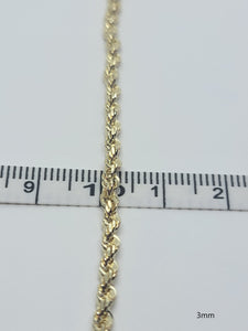 Authentic 10K Solid Yellow Gold Rope Necklace Chain