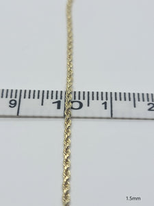 Authentic 10K Solid Yellow Gold Rope Necklace Chain