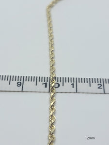 Authentic 10K Solid Yellow Gold Rope Necklace Chain