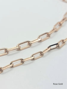 Authentic 14K Solid Gold Paperclip Forzata Necklace Chain