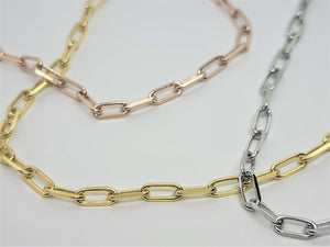 Authentic 14K Solid Gold Paperclip Forzata Necklace Chain