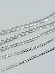 Authentic 10K Solid White Gold Cuban Necklace Bracelet Chain