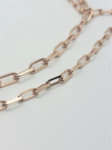 Authentic 14K Solid Gold Paperclip Forzata Necklace Chain