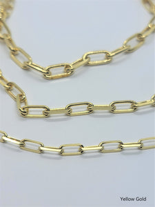 Authentic 14K Solid Gold Paperclip Forzata Necklace Chain