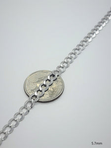 Authentic 10K Solid White Gold Cuban Necklace Bracelet Chain