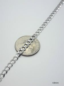 Authentic 10K Solid White Gold Cuban Necklace Bracelet Chain