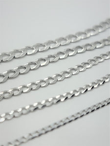 Authentic 10K Solid White Gold Cuban Necklace Bracelet Chain