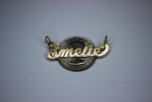 Load image into Gallery viewer, 10K Solid Yellow Gold Personalized Custom Handmade Name Pendant Charm Outlined
