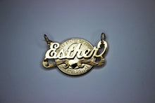Load image into Gallery viewer, 10K Solid Yellow Gold Personalized Custom Handmade Name Pendant Charm with Heart Diamond Cut
