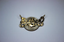 Load image into Gallery viewer, 10K Solid Yellow Gold Personalized Custom Handmade Name Pendant Charm with Heart Diamond Cut
