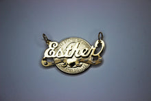 Load image into Gallery viewer, 14K Solid Yellow Gold Personalized Custom Handmade Name Pendant Charm with Heart Diamond Cut
