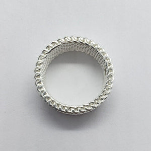 925 Sterling Silver Heavy Mesh Ring Band