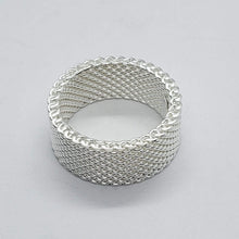 Load image into Gallery viewer, 925 Sterling Silver Heavy Mesh Ring Band
