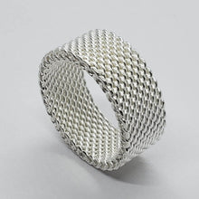 Load image into Gallery viewer, 925 Sterling Silver Heavy Mesh Ring Band
