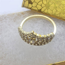 Load image into Gallery viewer, 10K Yellow Gold Heart Crown with CZ Ring
