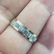 Load image into Gallery viewer, Authentic 14K Two Tone Yellow White Gold D/C Band Ring
