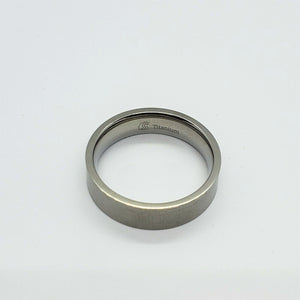 Flat Titanium Beveled Edges Brushed Finish Wedding Band Ring