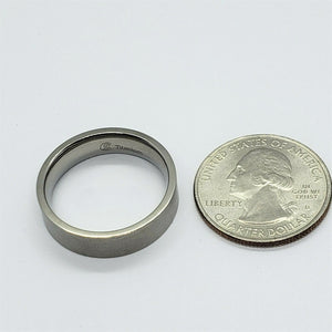 Flat Titanium Beveled Edges Brushed Finish Wedding Band Ring