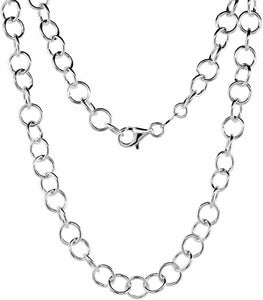 925 Sterling Silver Circle Link Cable Chain 6.9mm