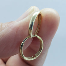 Load image into Gallery viewer, 14K Yellow Gold Plain Round Huggie Hoop Earrings
