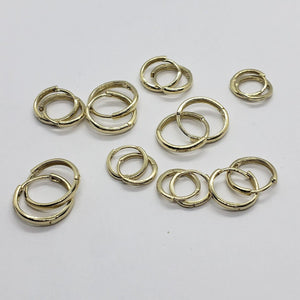 14K Yellow Gold Plain Round Huggie Hoop Earrings