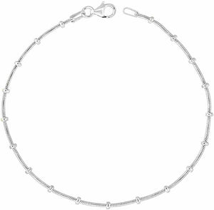 925 Sterling Silver Snake Bracelet Necklace Chain 1mm