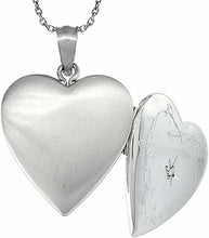 Load image into Gallery viewer, 925 Sterling Silver Diamond Heart Locket for Pictures with/out Necklace
