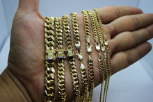 Load image into Gallery viewer, 10K Yellow Gold 2.2mm-9.5mm Hollow Miami Cuban Chain Necklace Bracelet 7"- 30"
