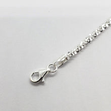 Load image into Gallery viewer, 925 Sterling Silver 2mm Sparkle Rock Bracelet Necklace Chain
