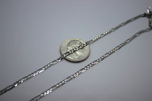 Authentic 10K Solid White Gold Figaro Necklace Bracelet Chain