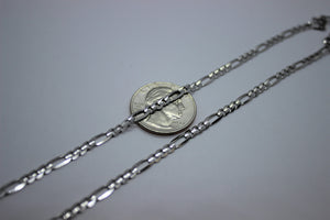 Authentic 10K Solid White Gold Figaro Necklace Bracelet Chain