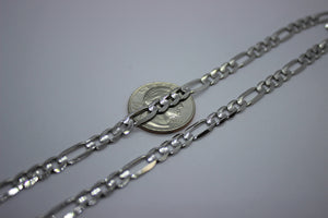 Authentic 10K Solid White Gold Figaro Necklace Bracelet Chain