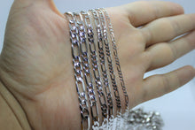 Load image into Gallery viewer, Authentic 10K Solid White Gold Figaro Necklace Bracelet Chain
