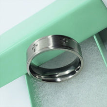 Load image into Gallery viewer, Titanium Wedding Band Ring with Cross Carving 8mm
