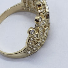 Load image into Gallery viewer, 14K Solid Yellow Gold Crown Sweet 15 Quinceanera Ring with CZ
