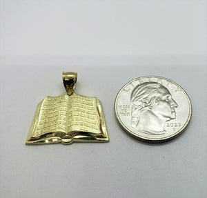 10K Yellow Gold Bible Book Pendant