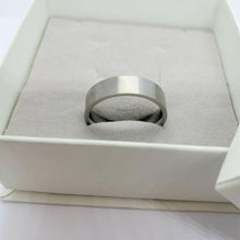 Load image into Gallery viewer, Flat Titanium Beveled Edges Brushed Finish Wedding Band Ring
