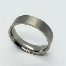 Load image into Gallery viewer, Flat Titanium Beveled Edges Brushed Finish Wedding Band Ring
