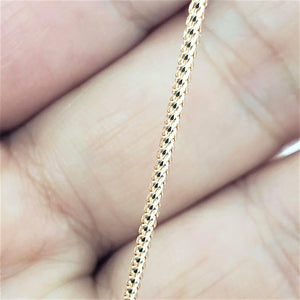 Authentic 14K Solid Rose Gold 1mm Franco Chain Necklace